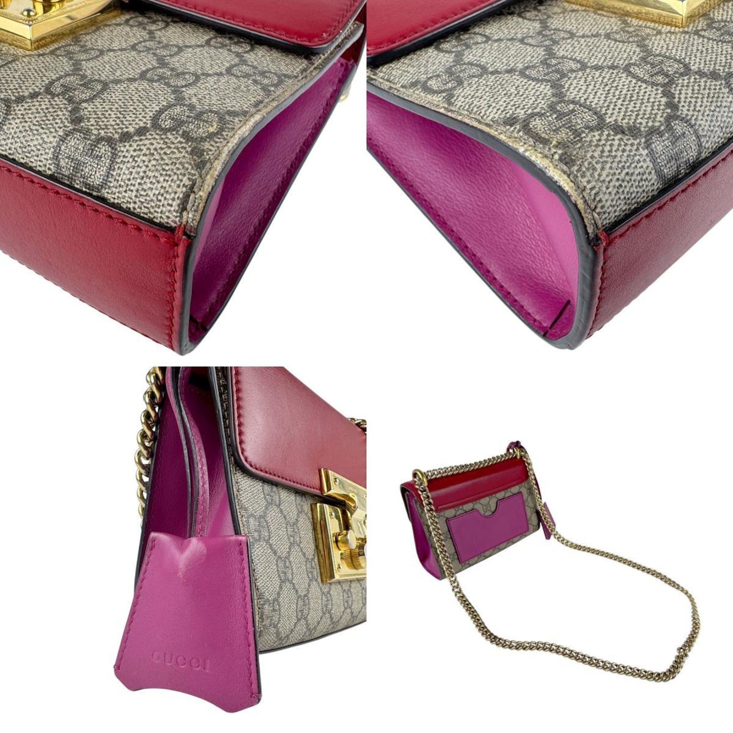 Gucci Brown Canvas, Leather Padlock