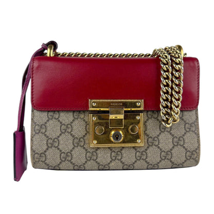 Gucci Brown Canvas, Leather Padlock