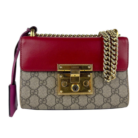 Gucci Brown Canvas, Leather Padlock