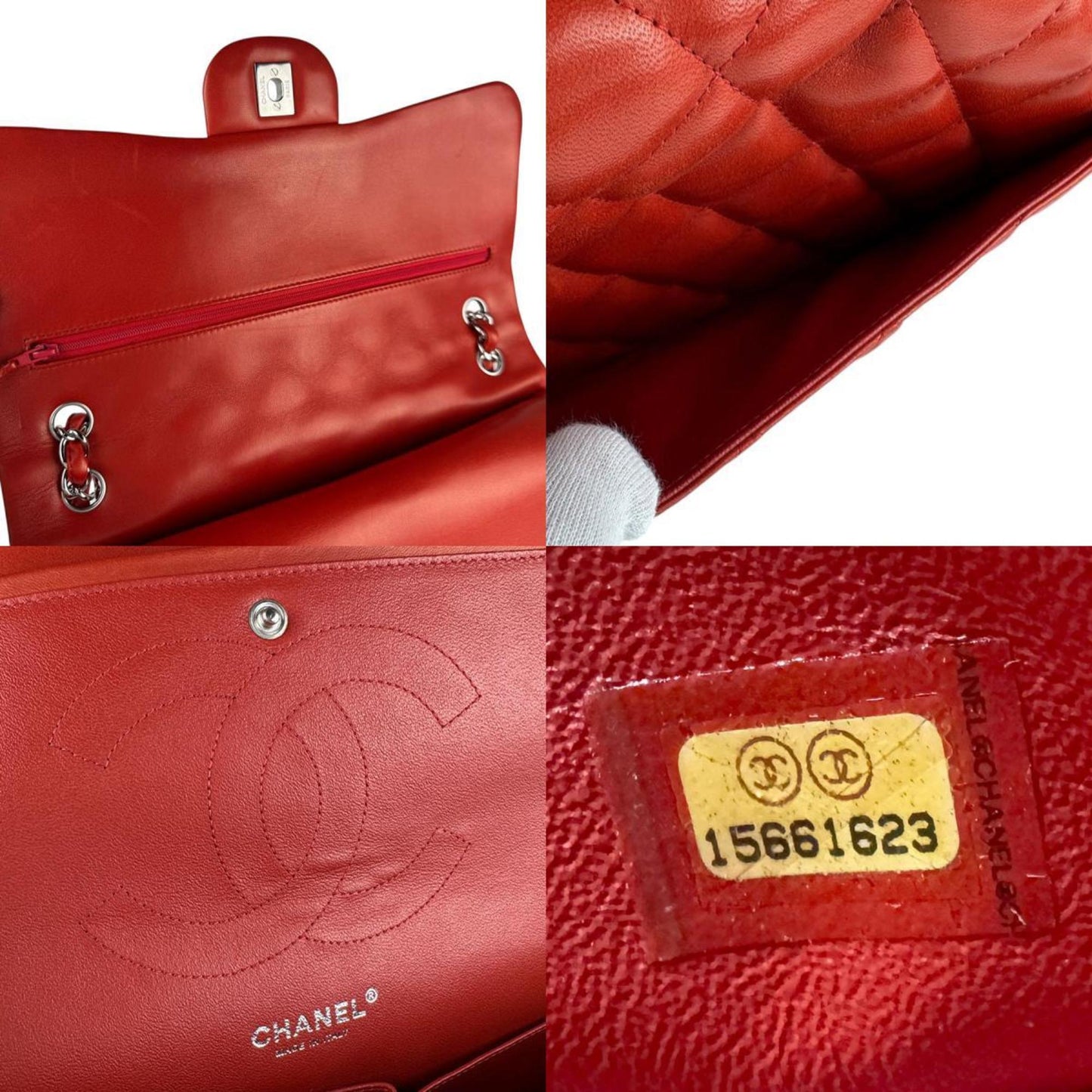 Chanel Red Leather Timeless