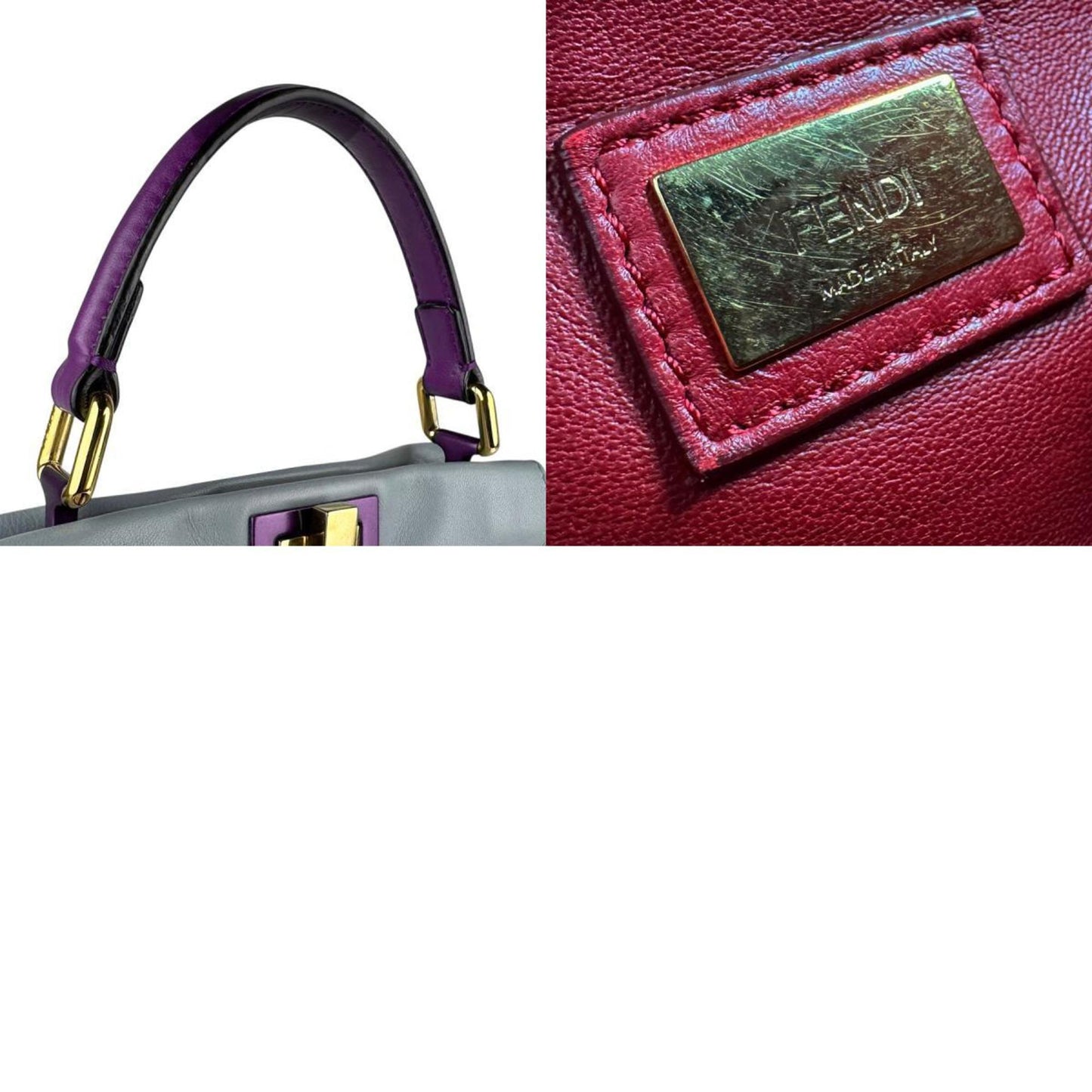 Fendi Blue Leather Peekaboo Mini Pocket