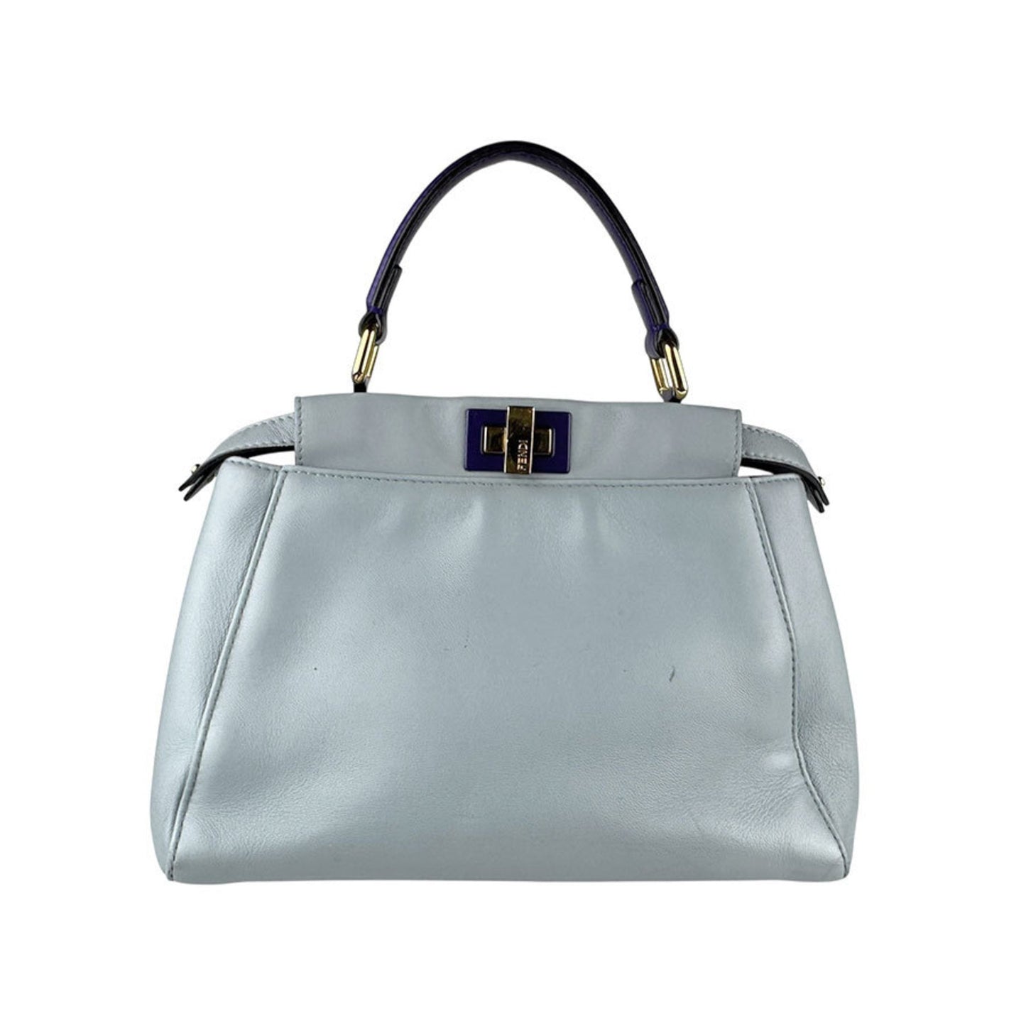 Fendi Blue Leather Peekaboo Mini Pocket