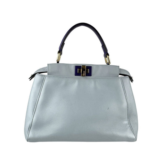 Fendi Blue Leather Peekaboo Mini Pocket