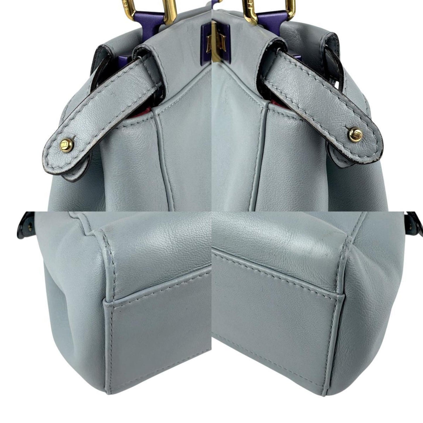Fendi Blue Leather Peekaboo Mini Pocket