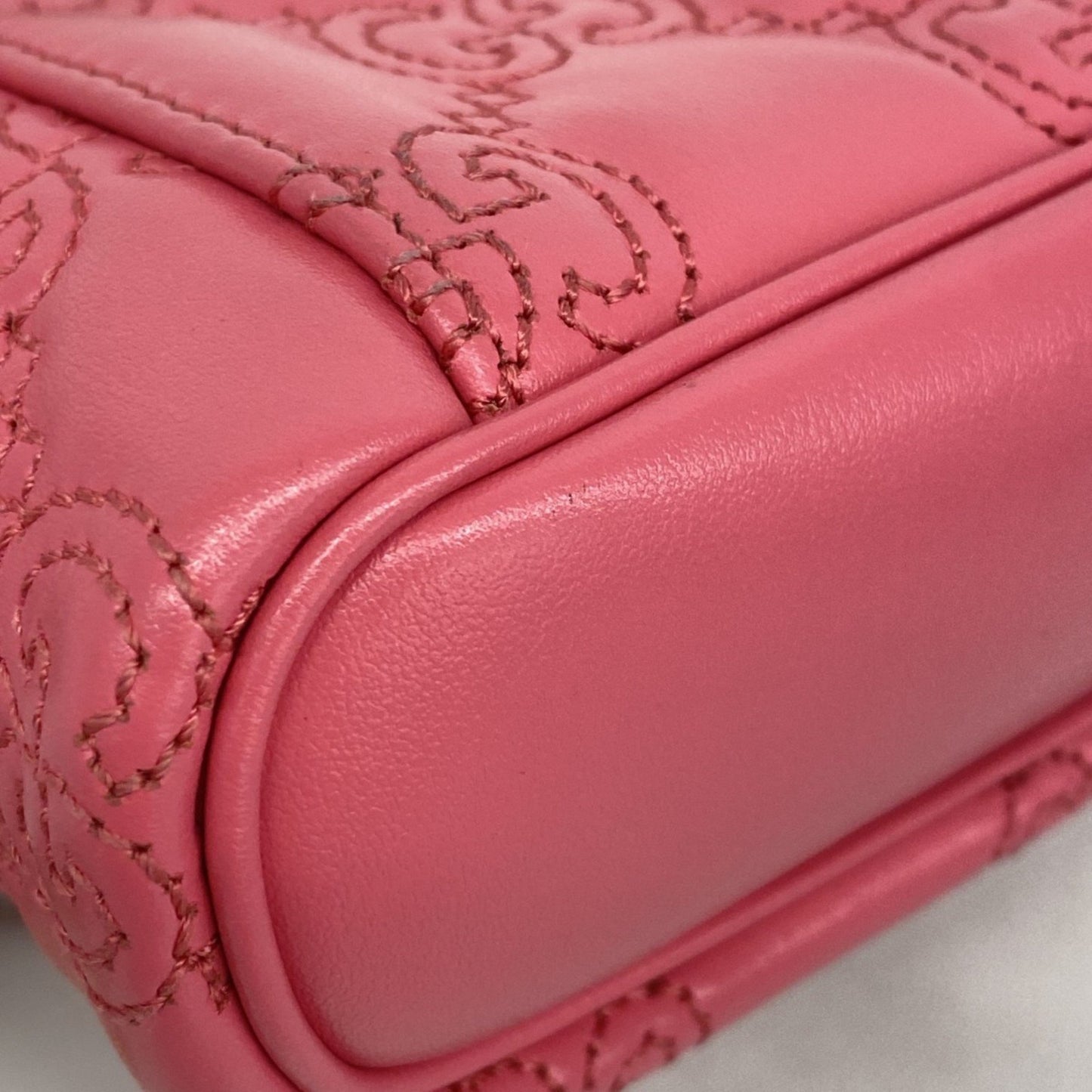 Gucci Pink Leather Gg Matelassé
