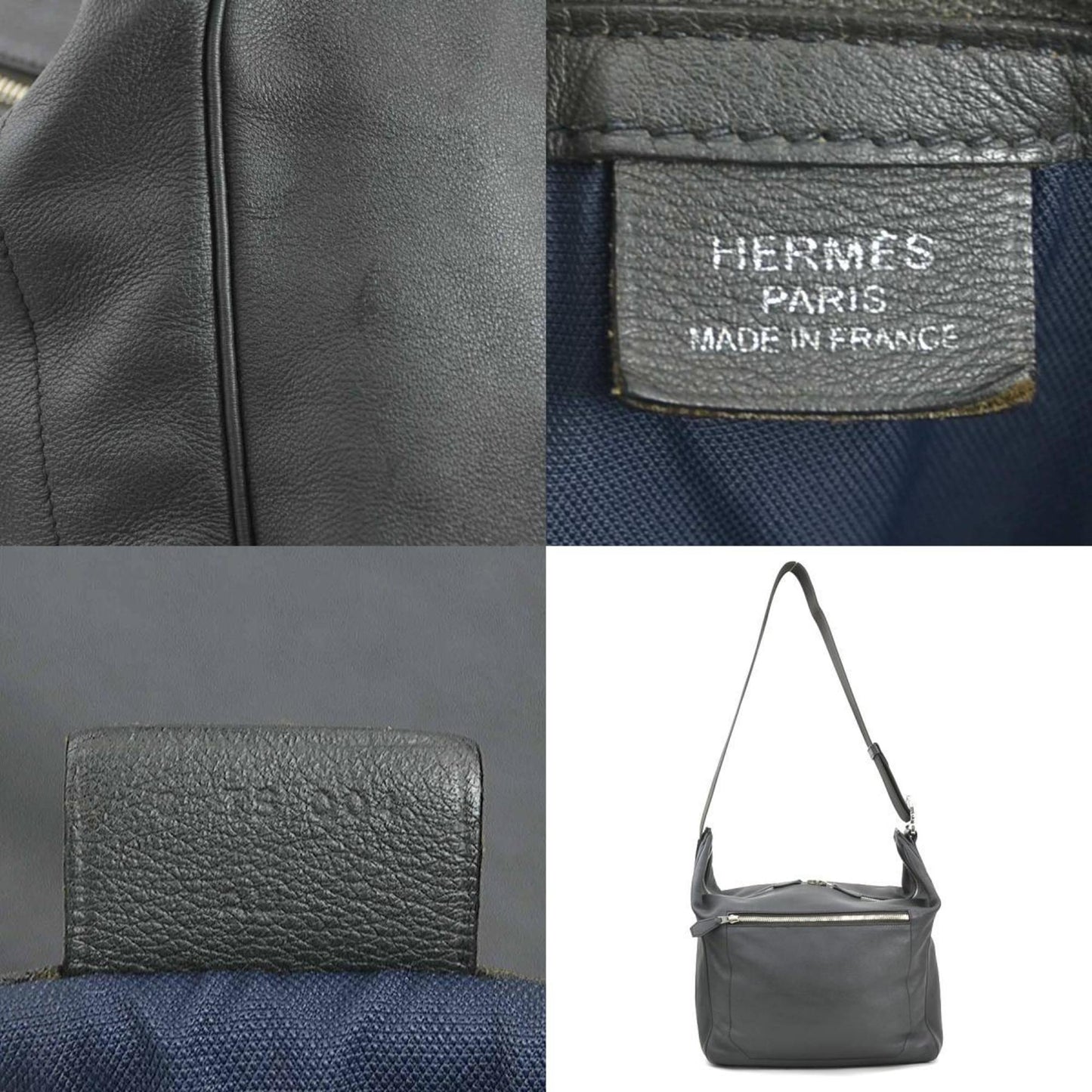 Hermès Gray Leather Cityslide