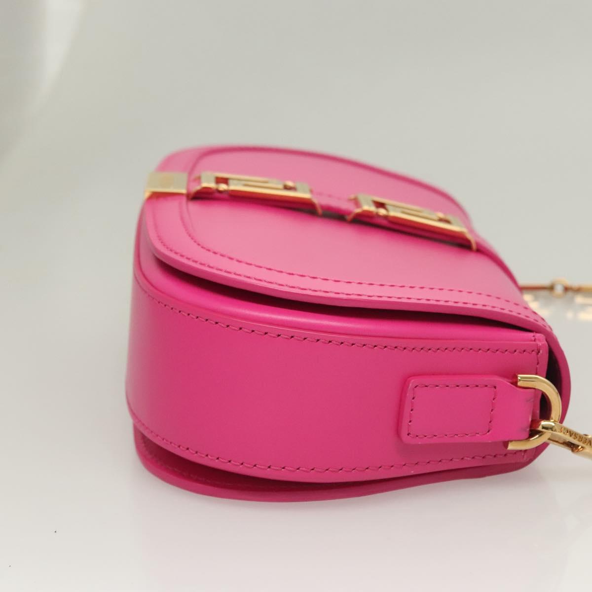 Versace Pink Leather Greca Goddess