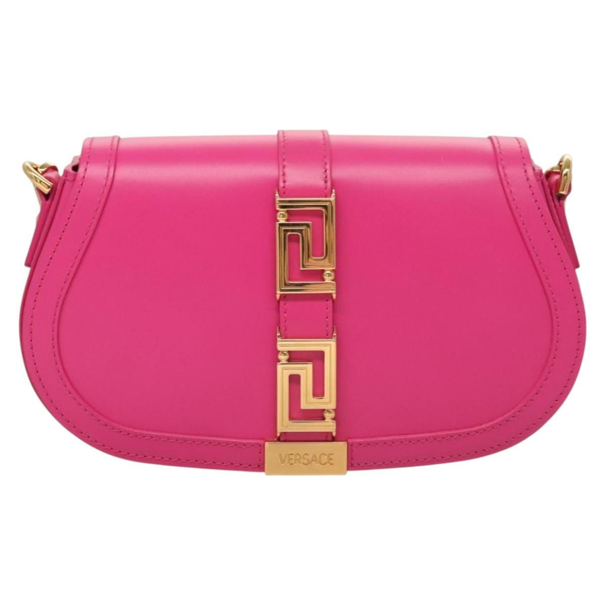 Versace Pink Leather Greca Goddess
