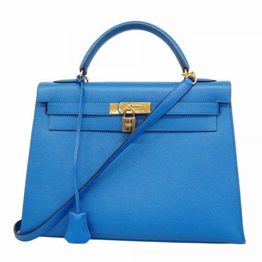Hermès Blue Leather Kelly 32