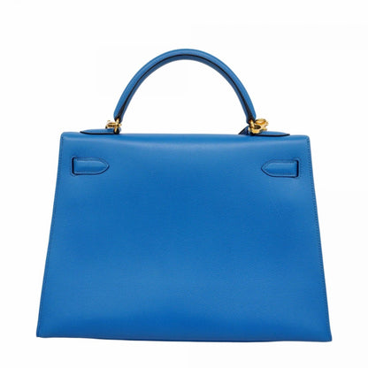 Hermès Blue Leather Kelly 32