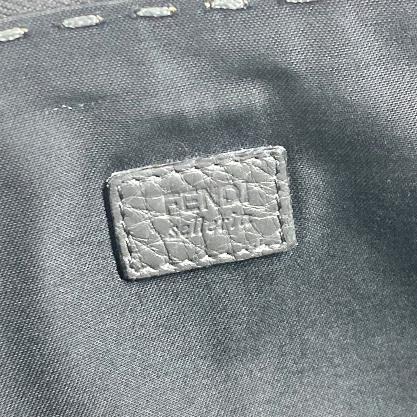 Fendi Gray Leather Selleria