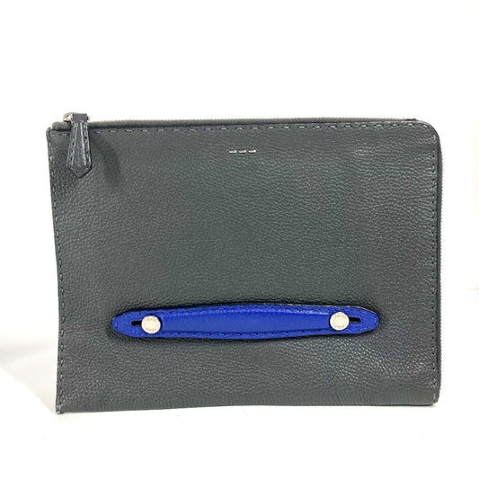 Fendi Gray Leather Selleria
