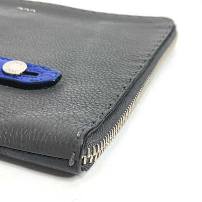 Fendi Gray Leather Selleria