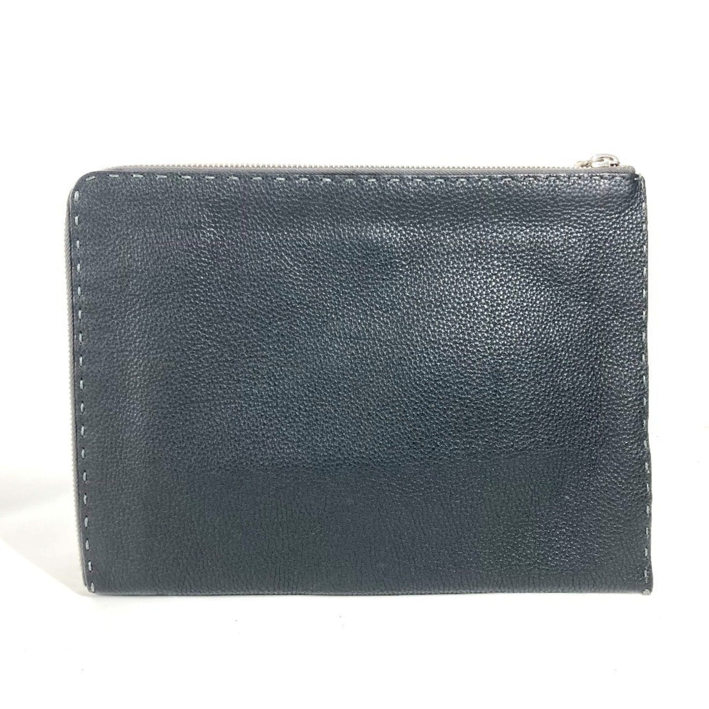 Fendi Gray Leather Selleria