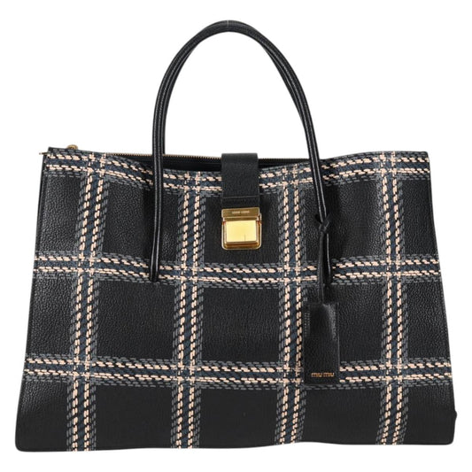 Miu Miu Black Leather Madras