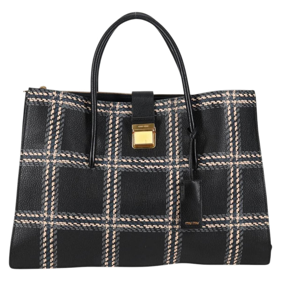 Miu Miu Black Leather Madras