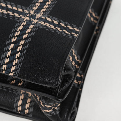 Miu Miu Black Leather Madras