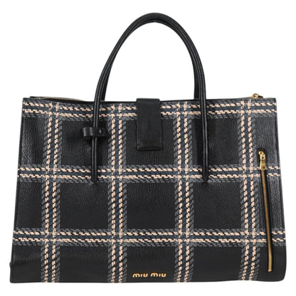 Miu Miu Black Leather Madras