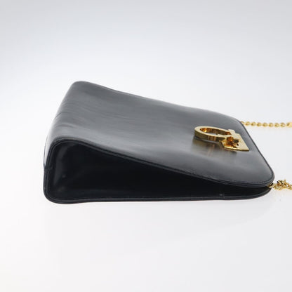 Salvatore Ferragamo Black Leather Gancini