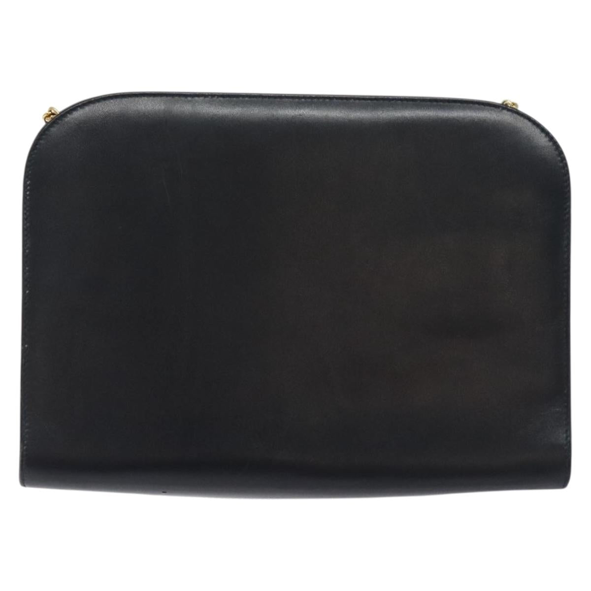 Salvatore Ferragamo Black Leather Gancini