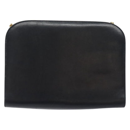 Salvatore Ferragamo Black Leather Gancini