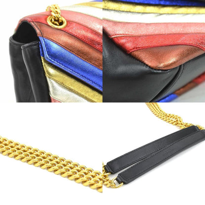 Saint Laurent Black Leather Enveloppe