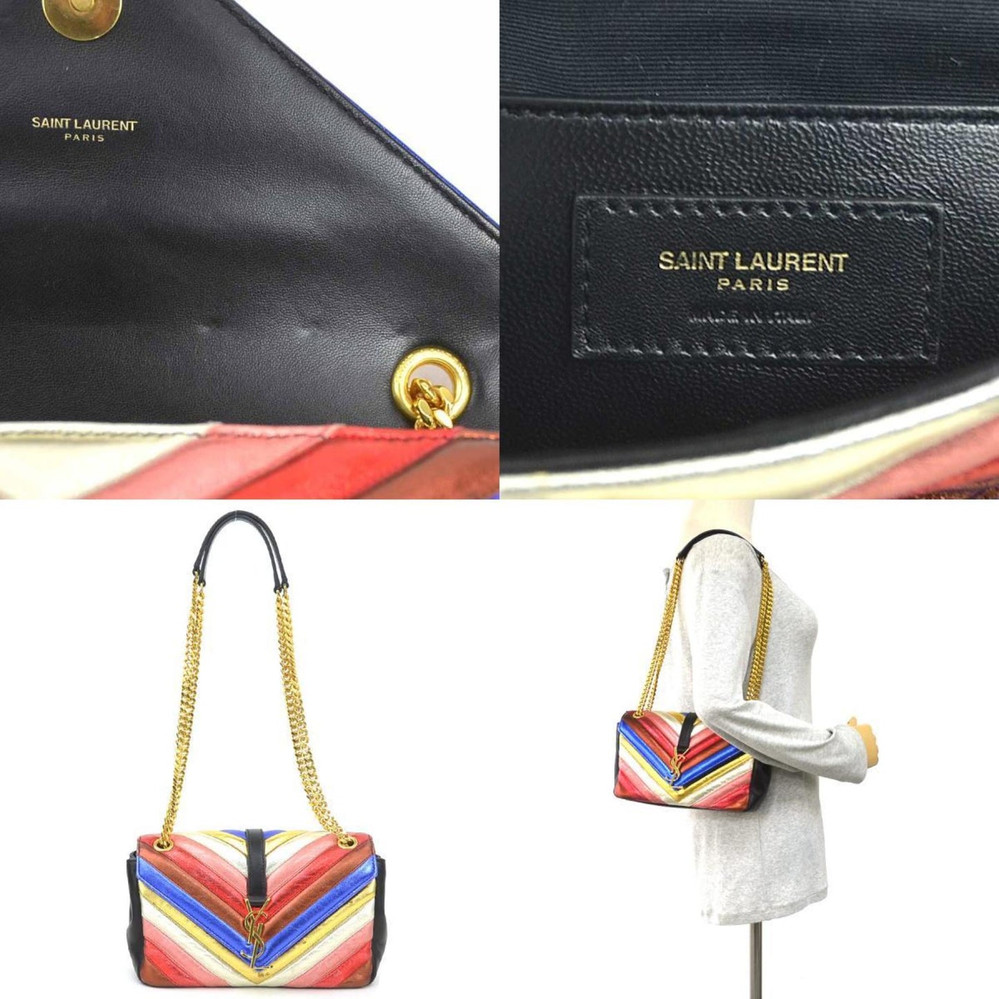 Saint Laurent Black Leather Enveloppe