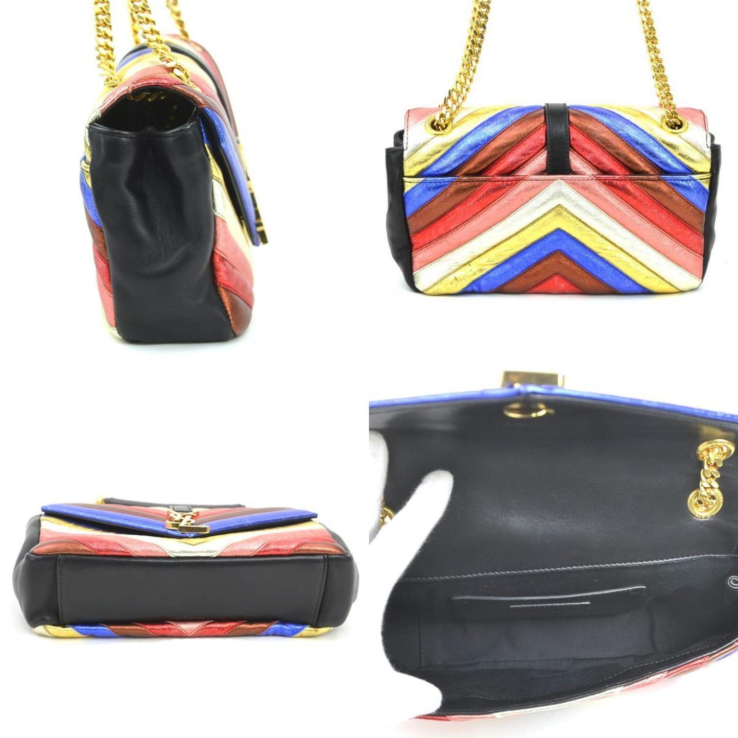 Saint Laurent Black Leather Enveloppe