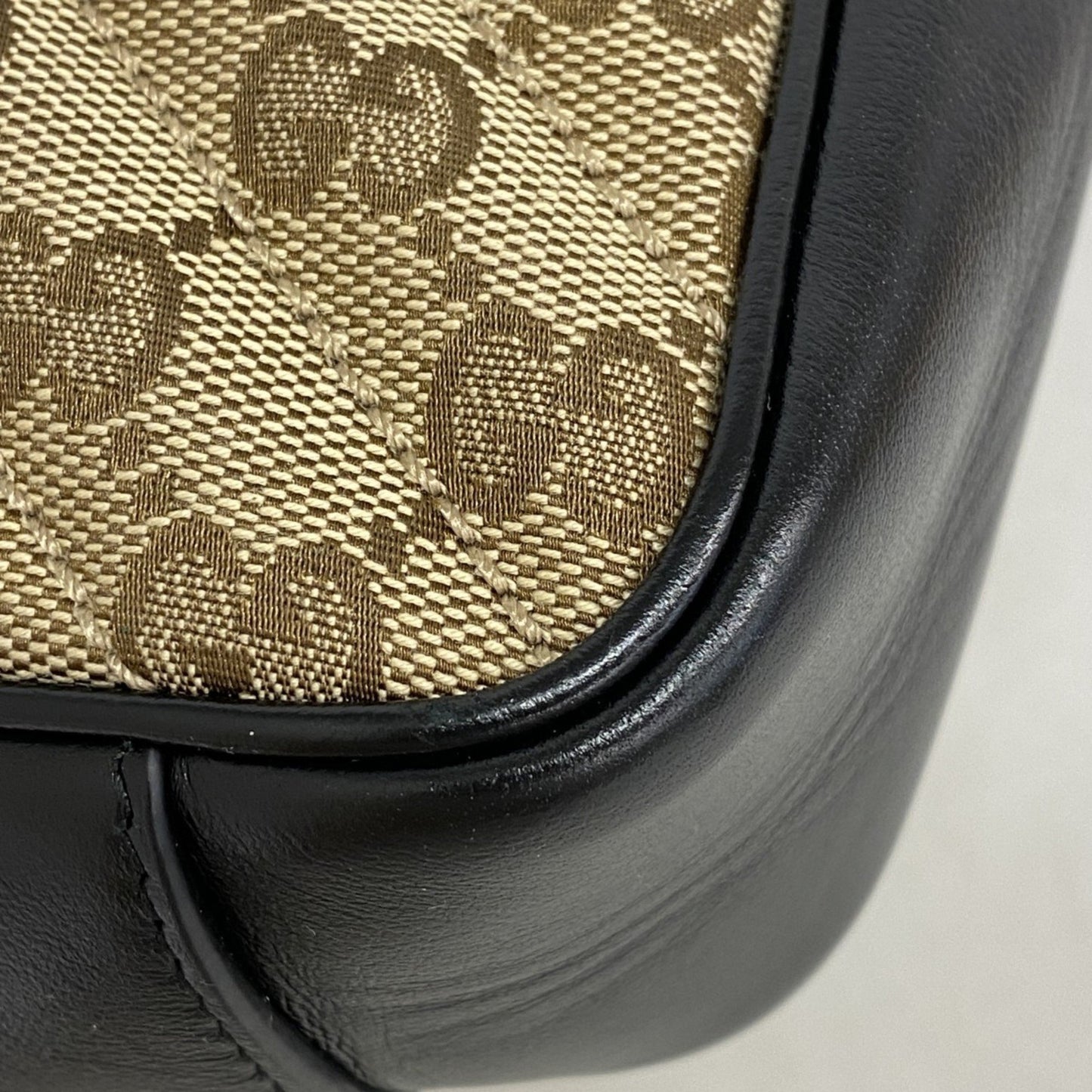 Gucci Brown Canvas, Leather Gg Marmont