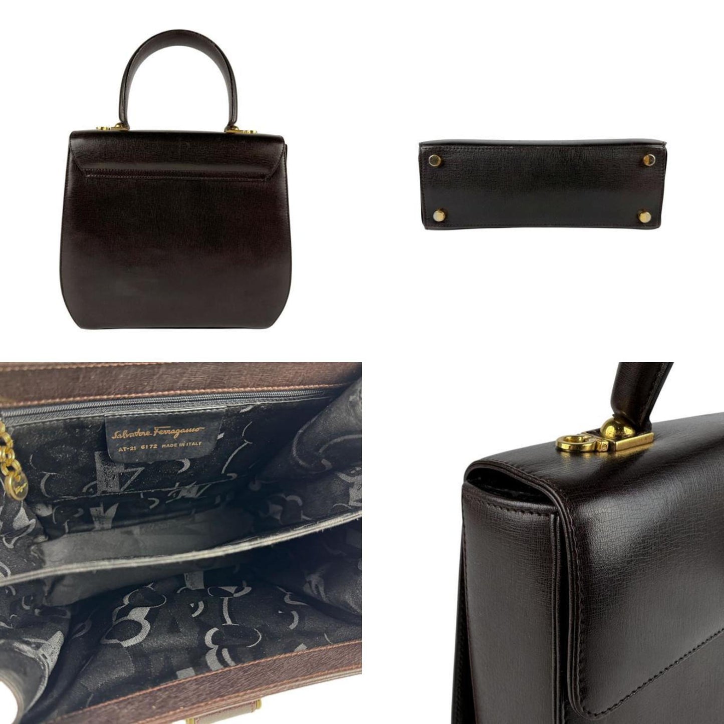 Salvatore Ferragamo Brown Leather Shoulder