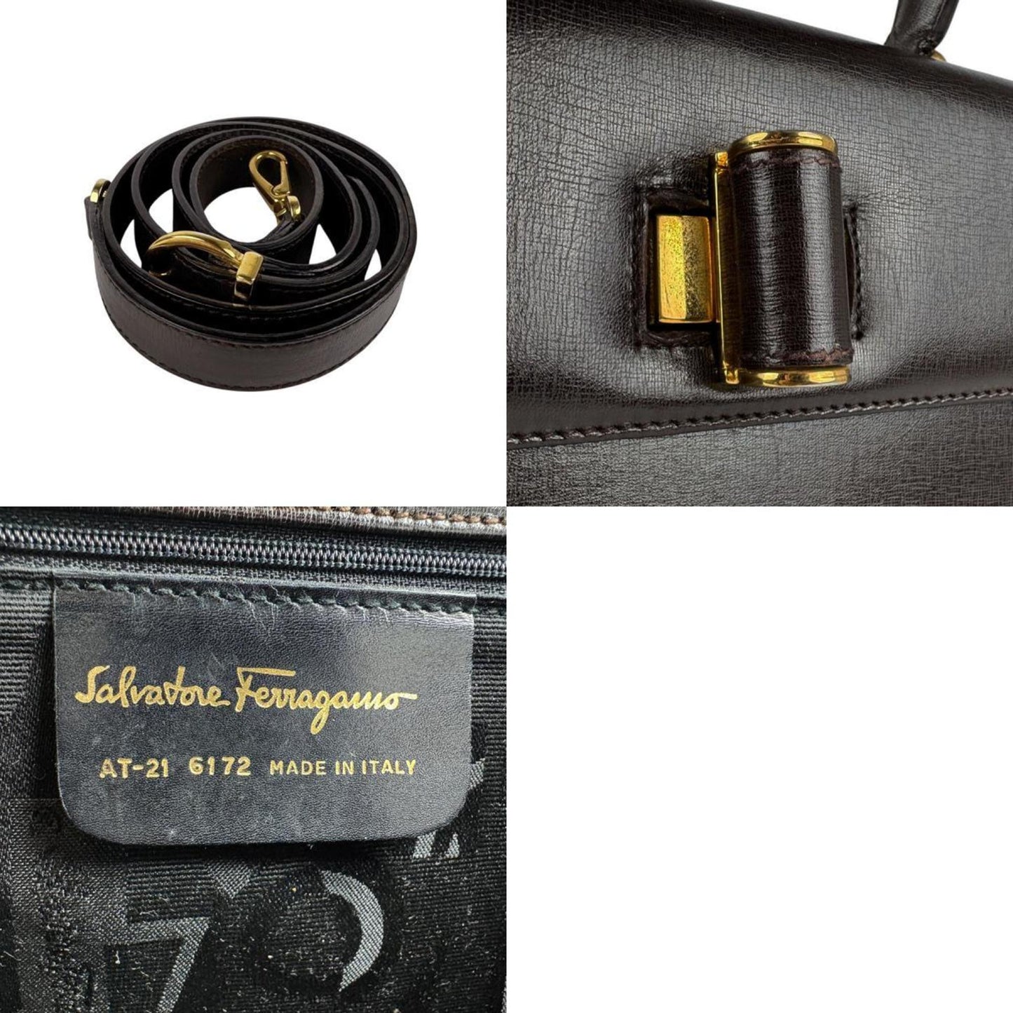 Salvatore Ferragamo Brown Leather Shoulder