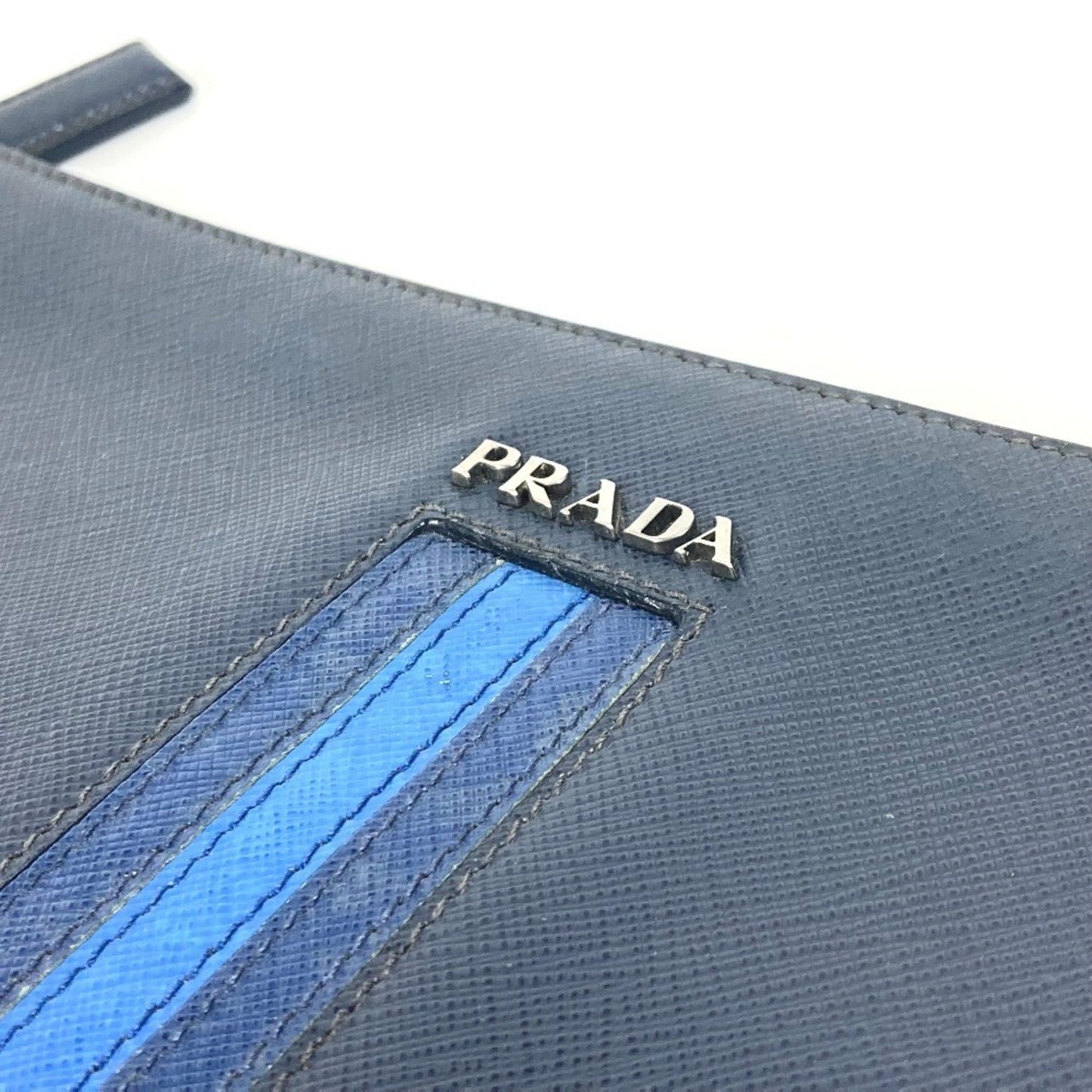 Prada Blue Leather Saffiano