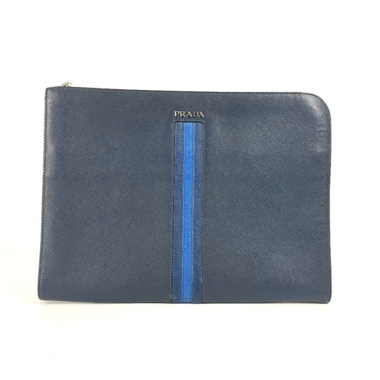 Prada Blue Leather Saffiano