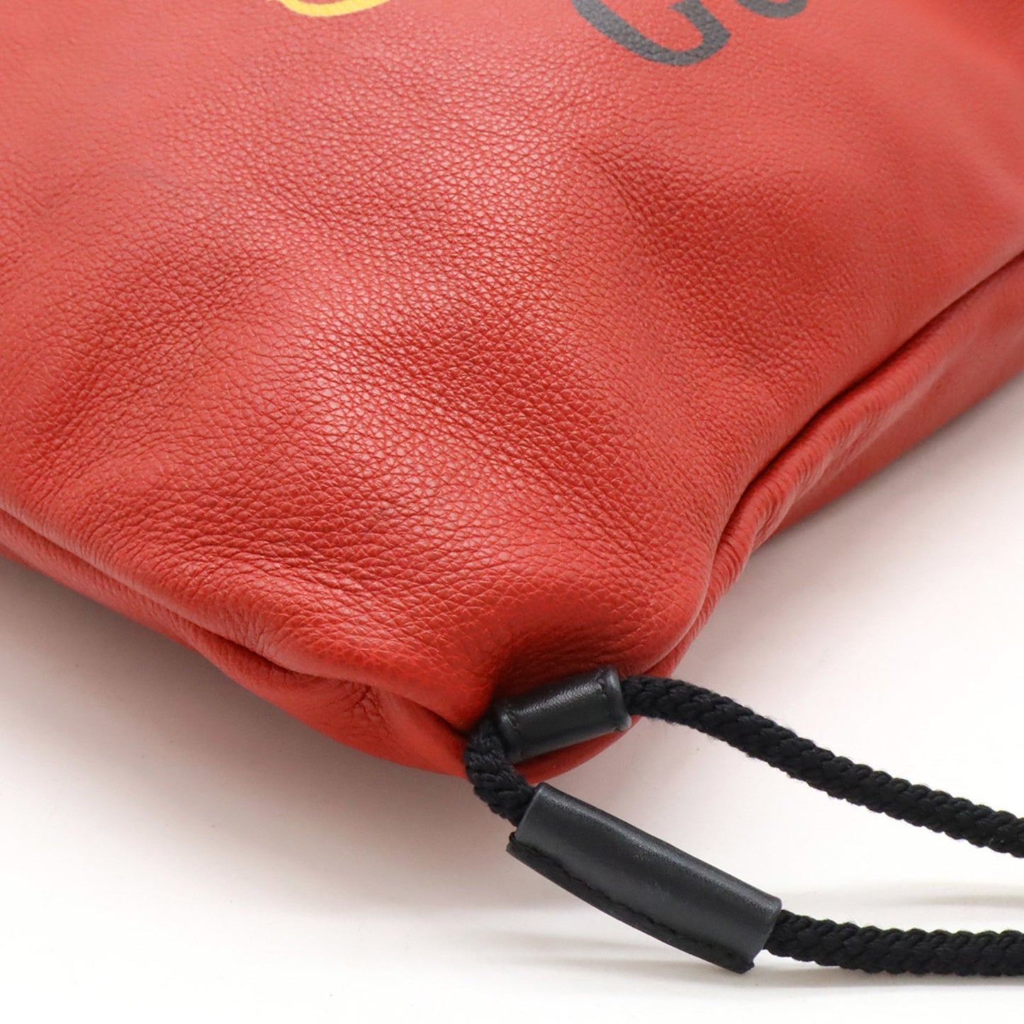 Gucci Red Leather Logo Print