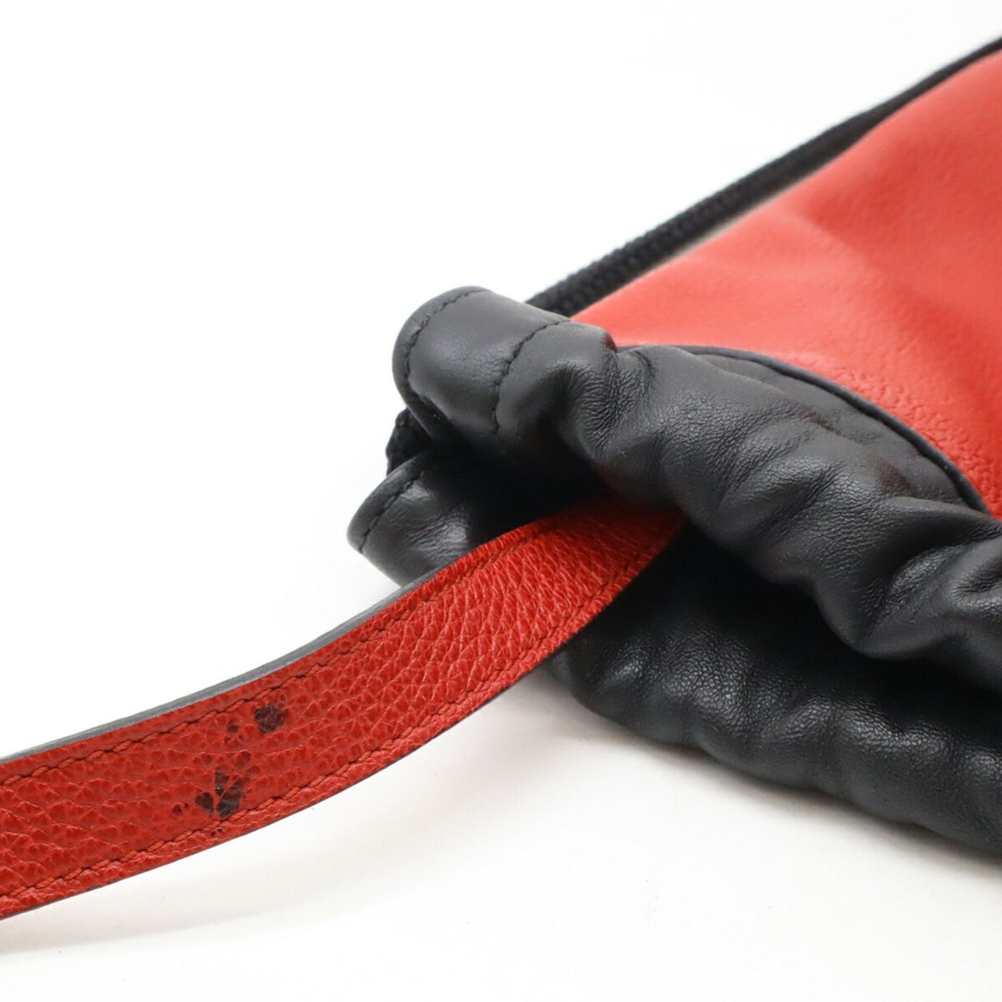 Gucci Red Leather Logo Print