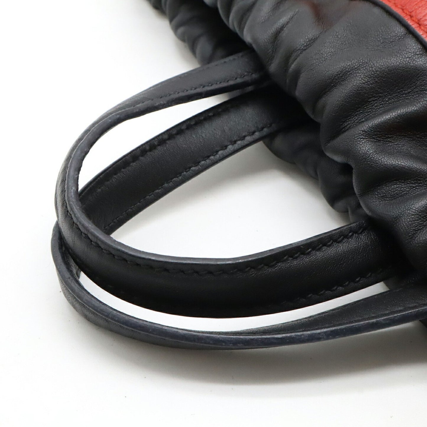 Gucci Red Leather Logo Print