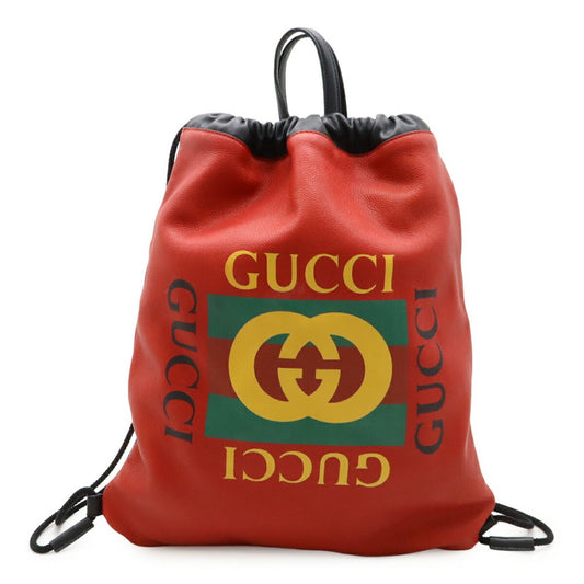 Gucci Red Leather Logo Print