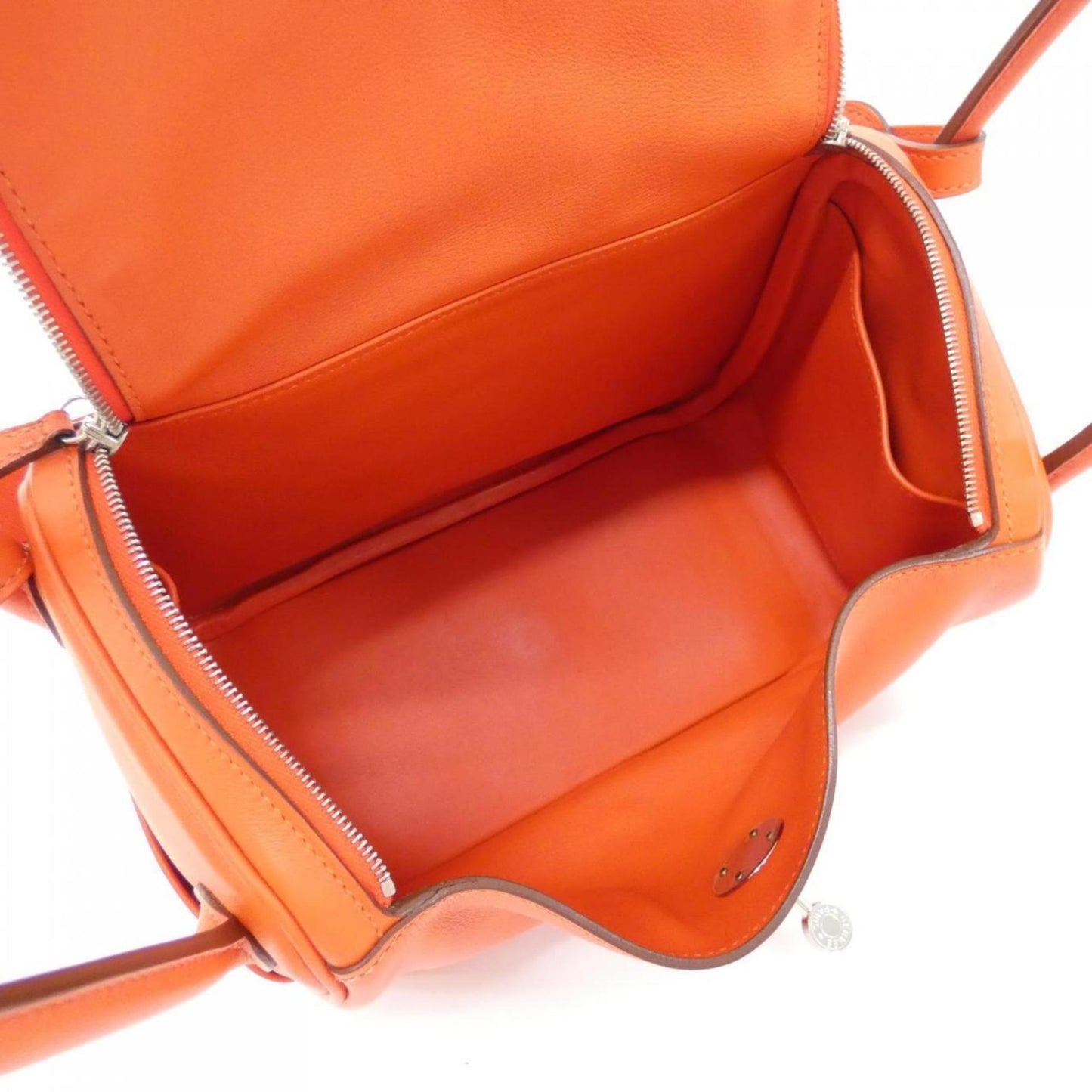 Hermès Orange Leather Lindy