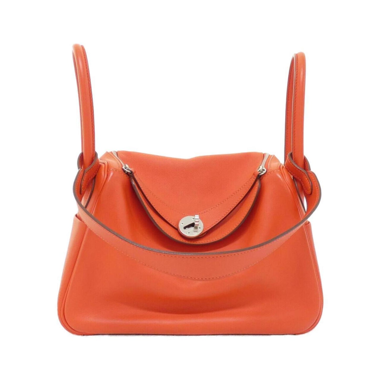 Hermès Orange Leather Lindy