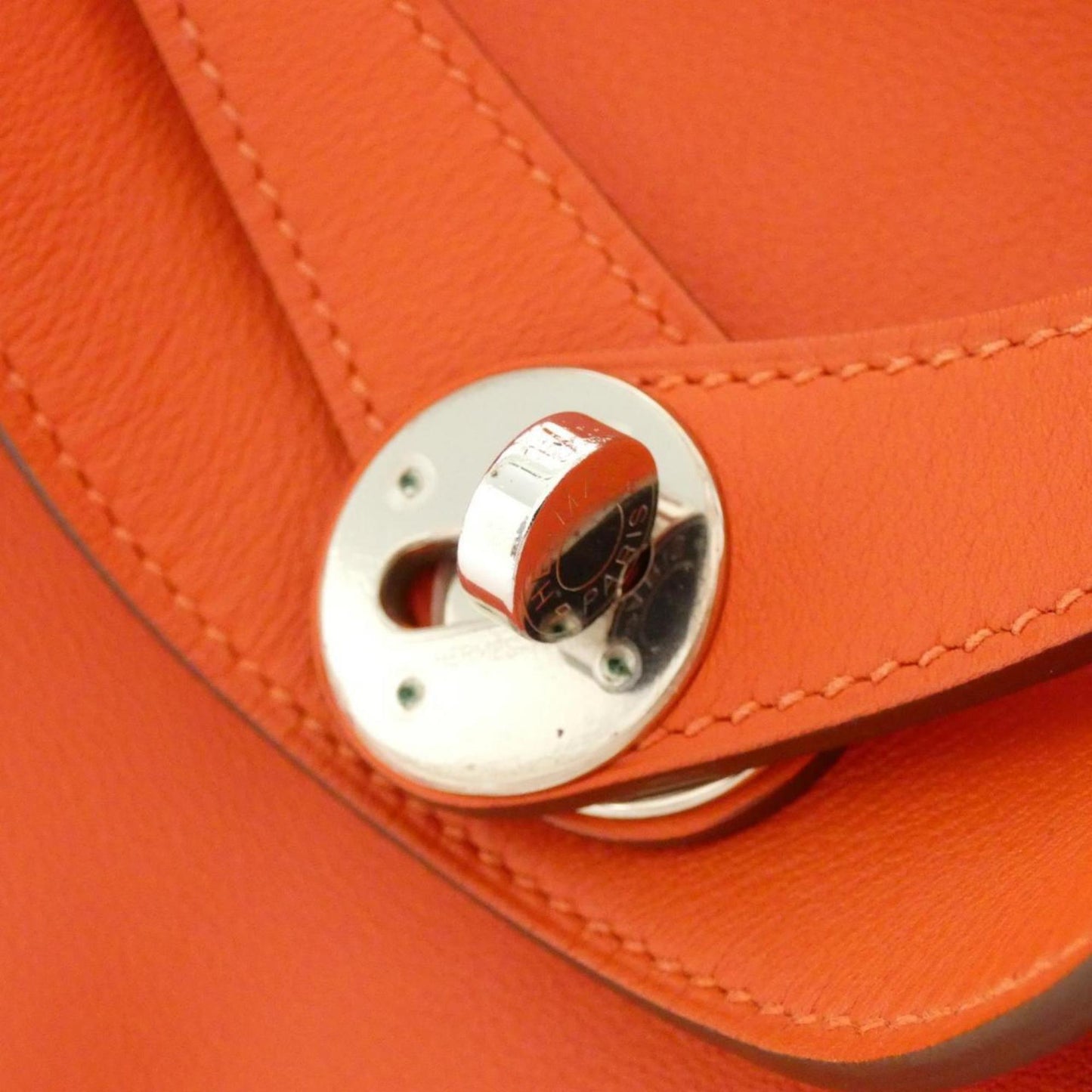 Hermès Orange Leather Lindy