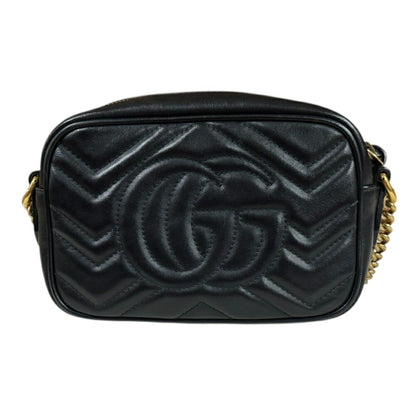 Gucci Black Leather Gg Marmont