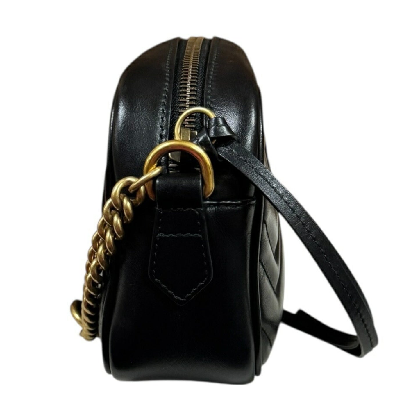 Gucci Black Leather Gg Marmont