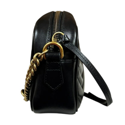 Gucci Black Leather Gg Marmont