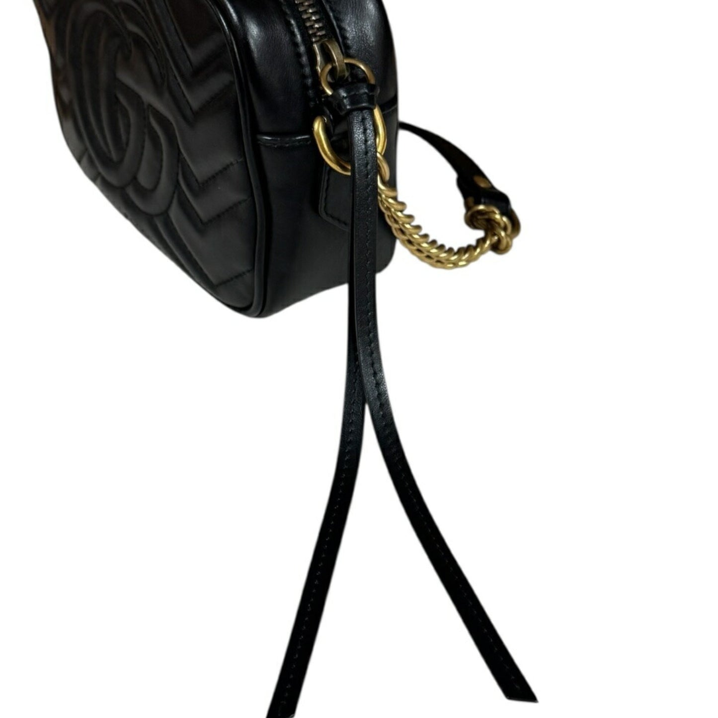Gucci Black Leather Gg Marmont