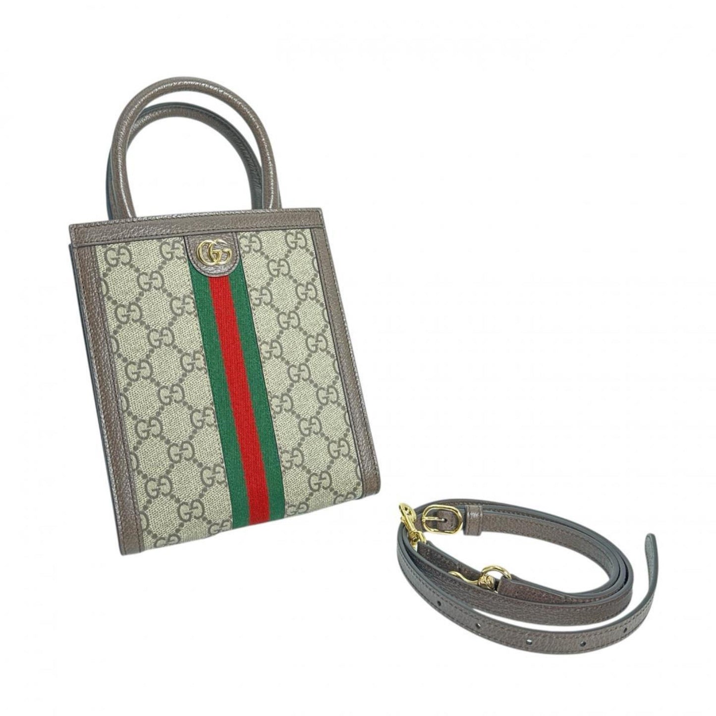 Gucci Brown Canvas, Leather Ophidia