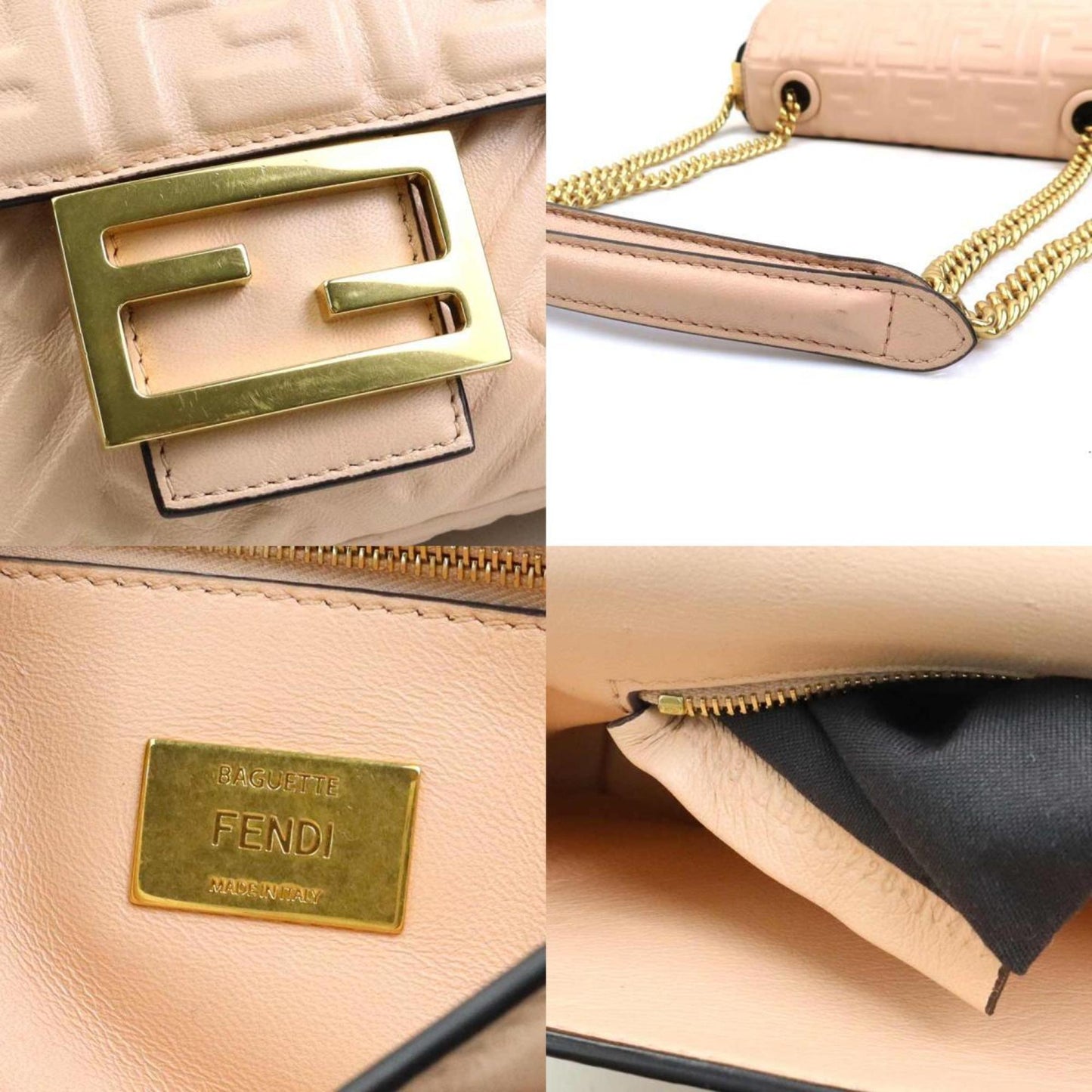 Fendi Pink Leather Baguette