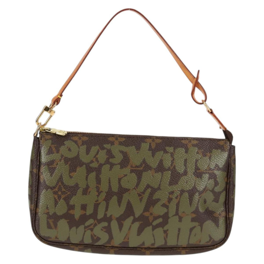 Louis Vuitton Brown Canvas, Leather Pochette Accessoire