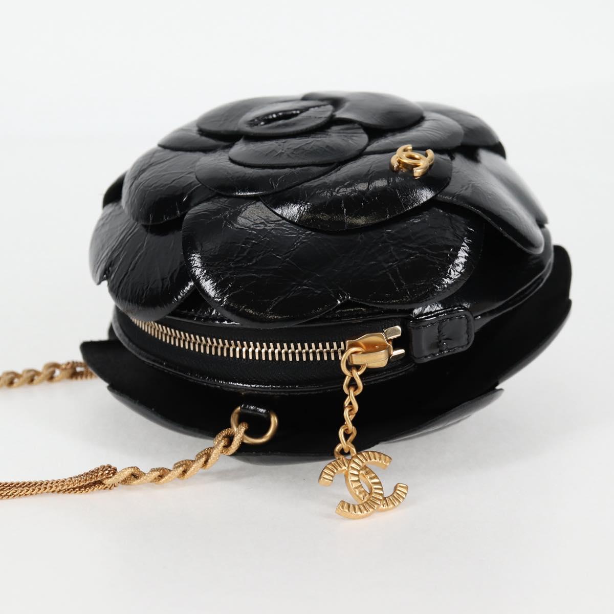 Chanel Black Patent Leather Camélia