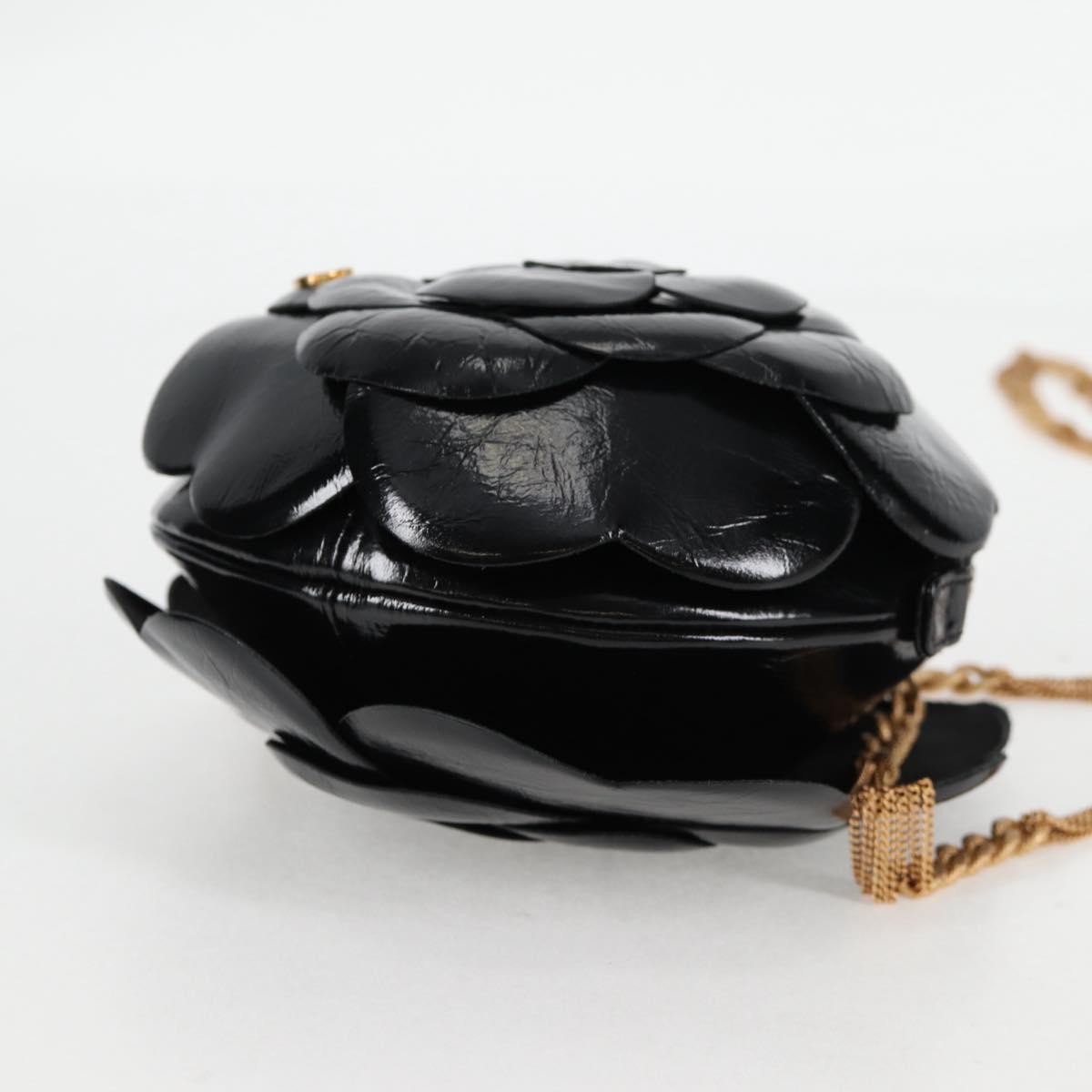 Chanel Black Patent Leather Camélia