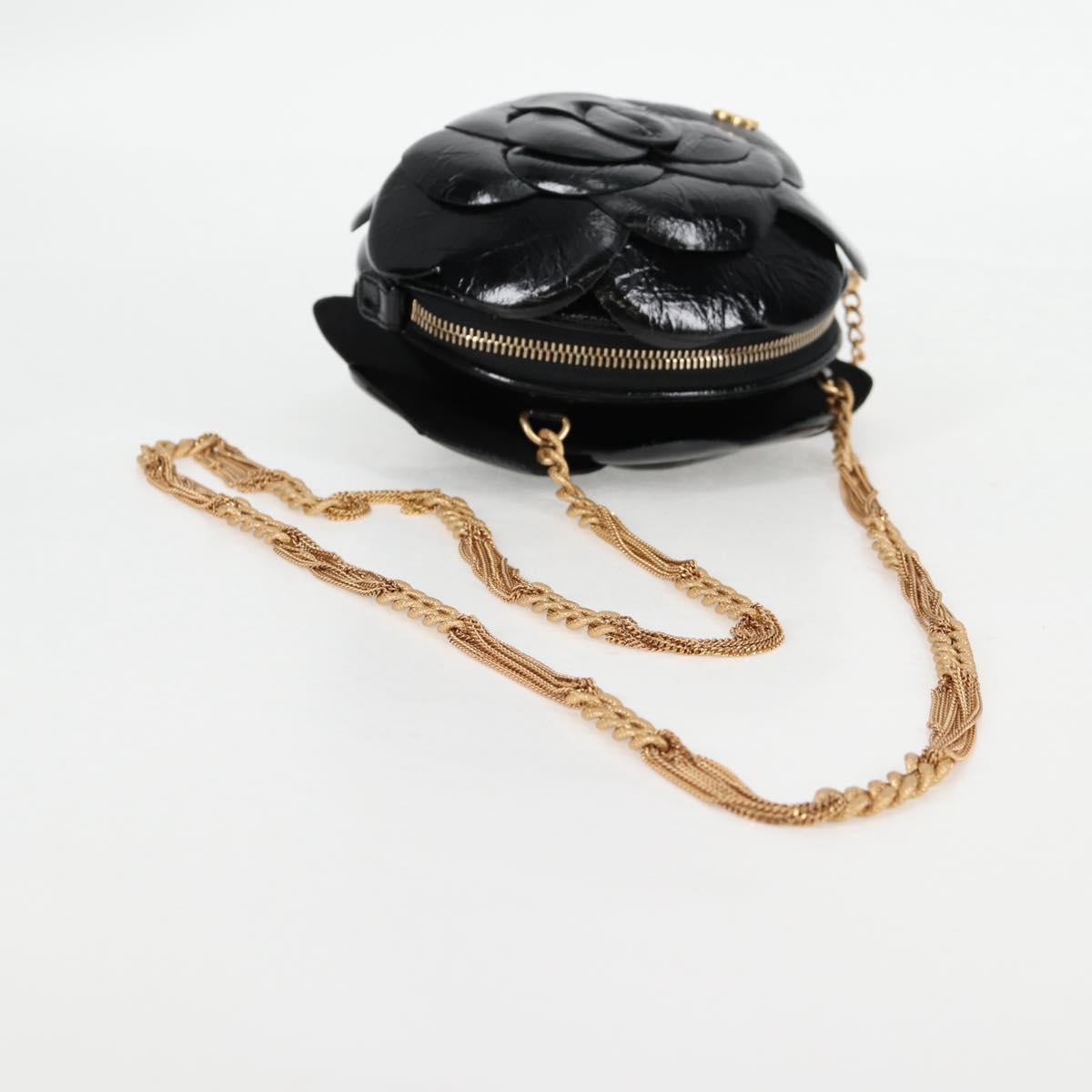 Chanel Black Patent Leather Camélia